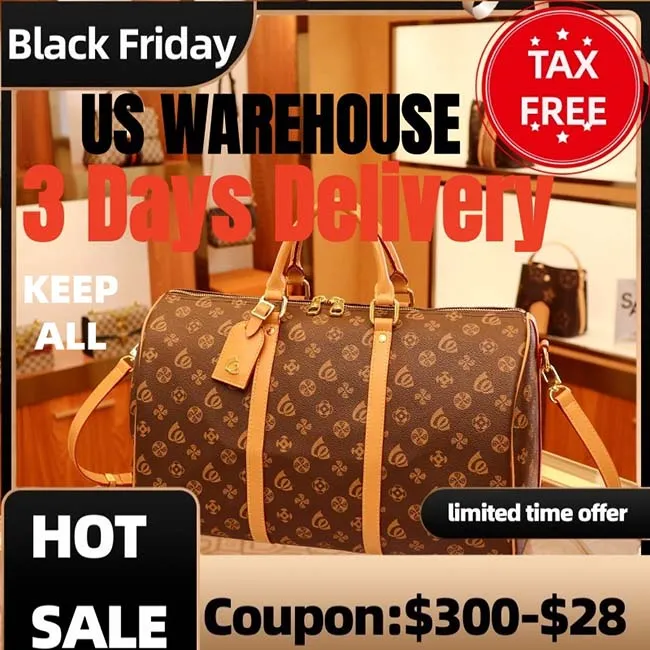 Designer Bag Large Travel Duffle Bag High Quality Water Resistant Coated Fabric Leather Trim Reinforced Stitching Durable Weekender Tote Carry On Bag