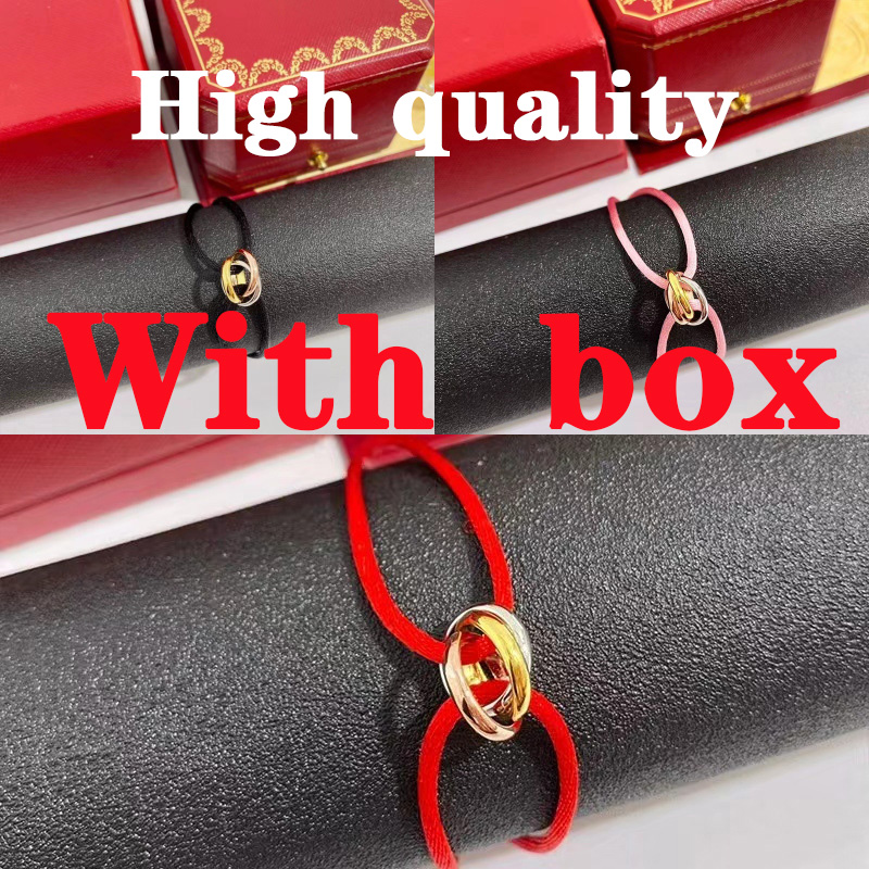 bracelet with box bracelet Three ring designer jewelry designer bracelet Black red white multi string color couple bracelet braceletes jewelry braclet