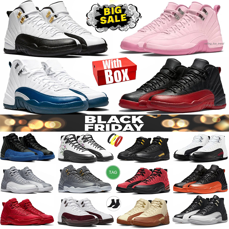 Black Friday With box 12 12smens basketball shoes Taxi French Blue Flu Game Melo Cool Grey Cherry men women trainers sports sneakers size 36-47