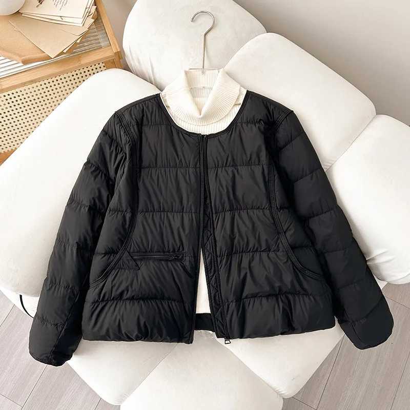 Winter Lightweight Padded Parka Warm Cotton Padded Puffer Coat Outerwear Casual Single Breasted O-Neck Quilted Jackets J251104