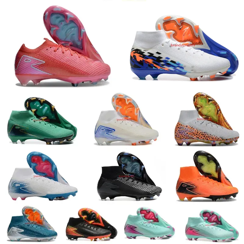 2025 Designer Football Boot Mens High top football 16 shoes Boots Football Cleats Men FG BOOTS Soft Leather Pink Soccer size uk4