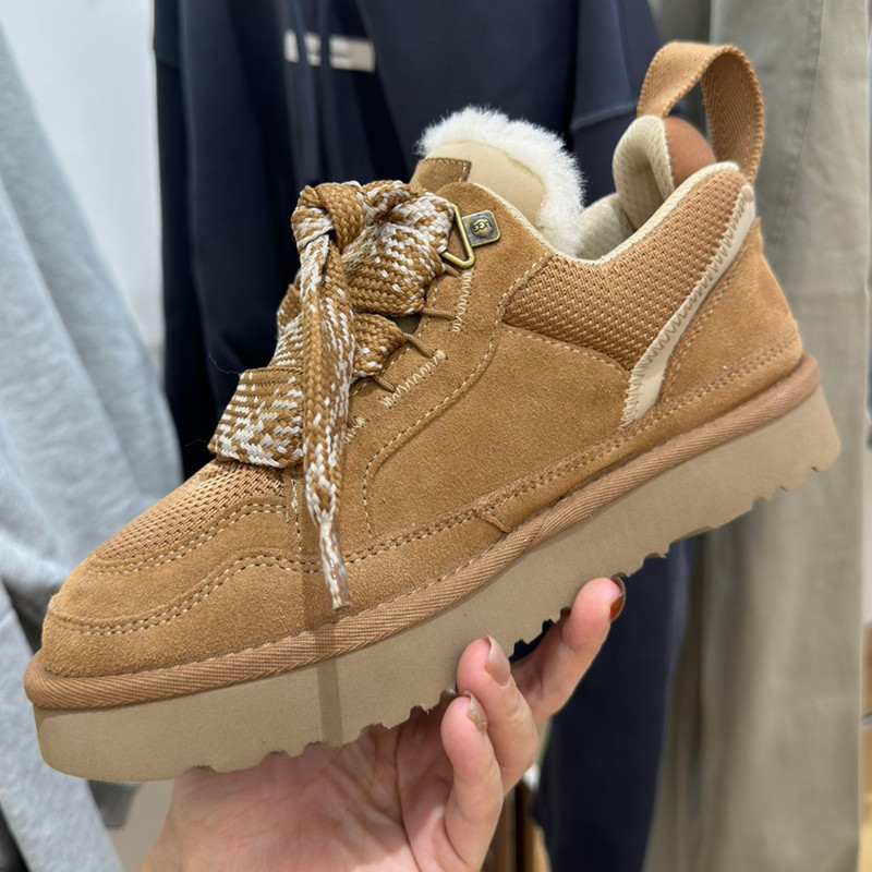 Fall/Winter New Versatile Comfortable Lace-up Fur Integrated Snow Boots Women's Thick-soled Fleece Warm Casual Board Shoes