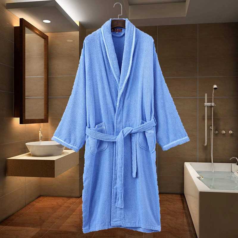 Summer Cotton Bathrbe women men winter towel Pajamas white Night Gown Robe kimono robe Home Dressing Gowns soft warm thicken C251104