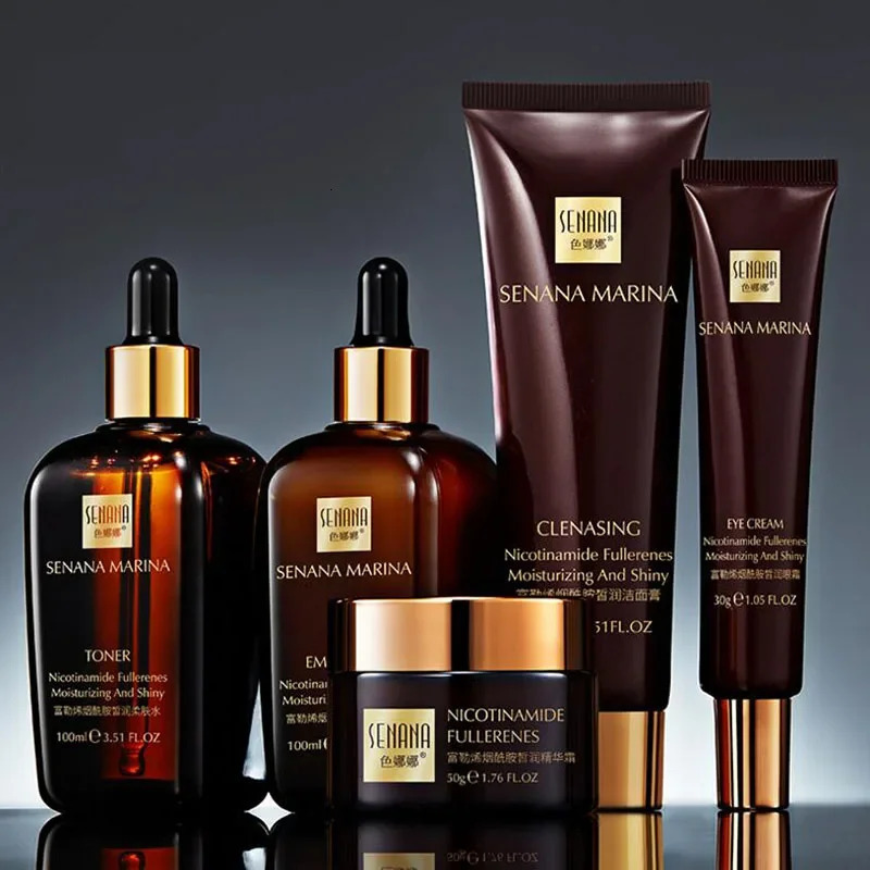 Fullerene Nicotinamide Skin Care Set Hydrating Face Cream Shrink Pore Control Oil Facial Skin Care 251030