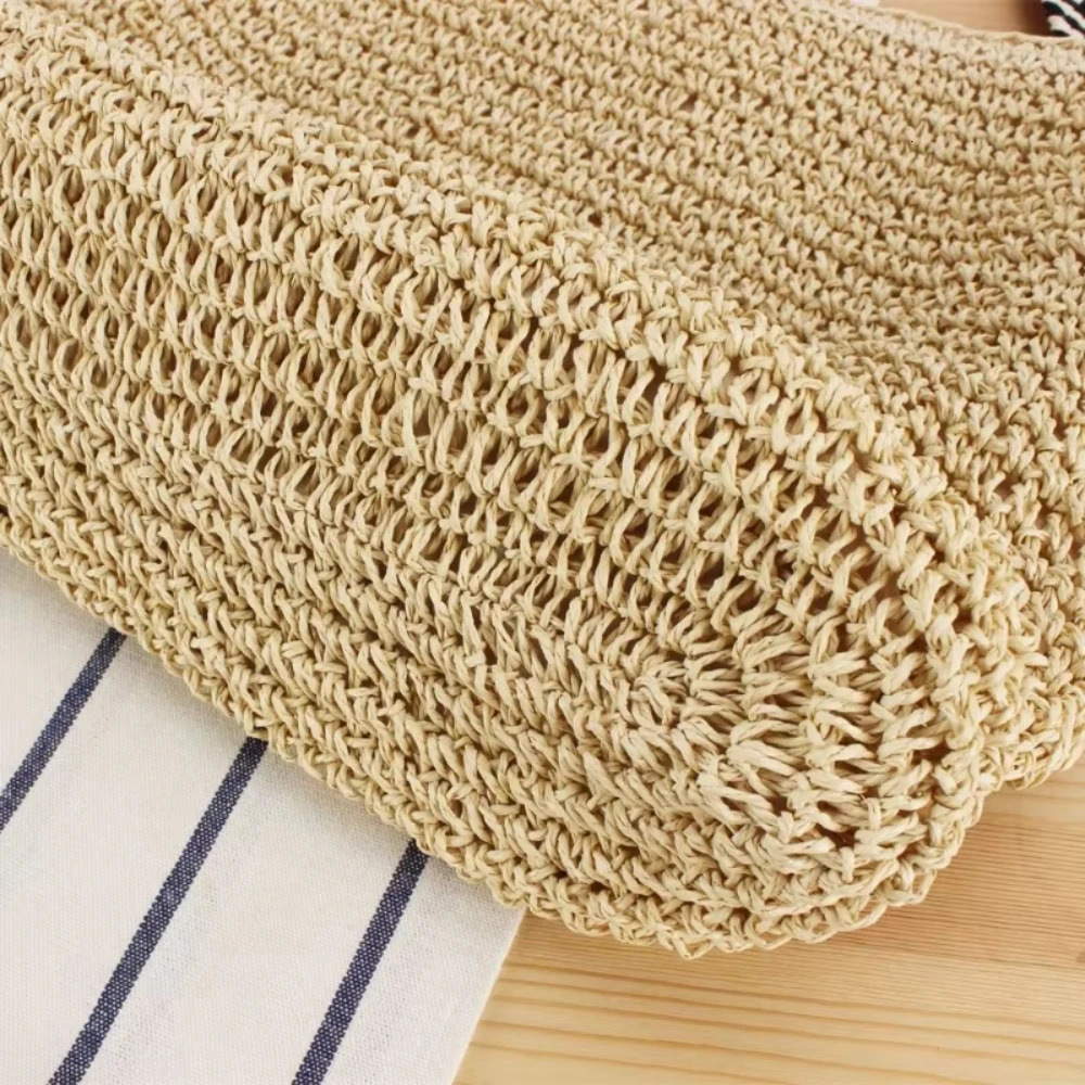 South Korean Navy Wind 100 Paper Rope Woven Bag Knot Phone Coin File Shoulder Bag Ethnic Beach Bag 250402