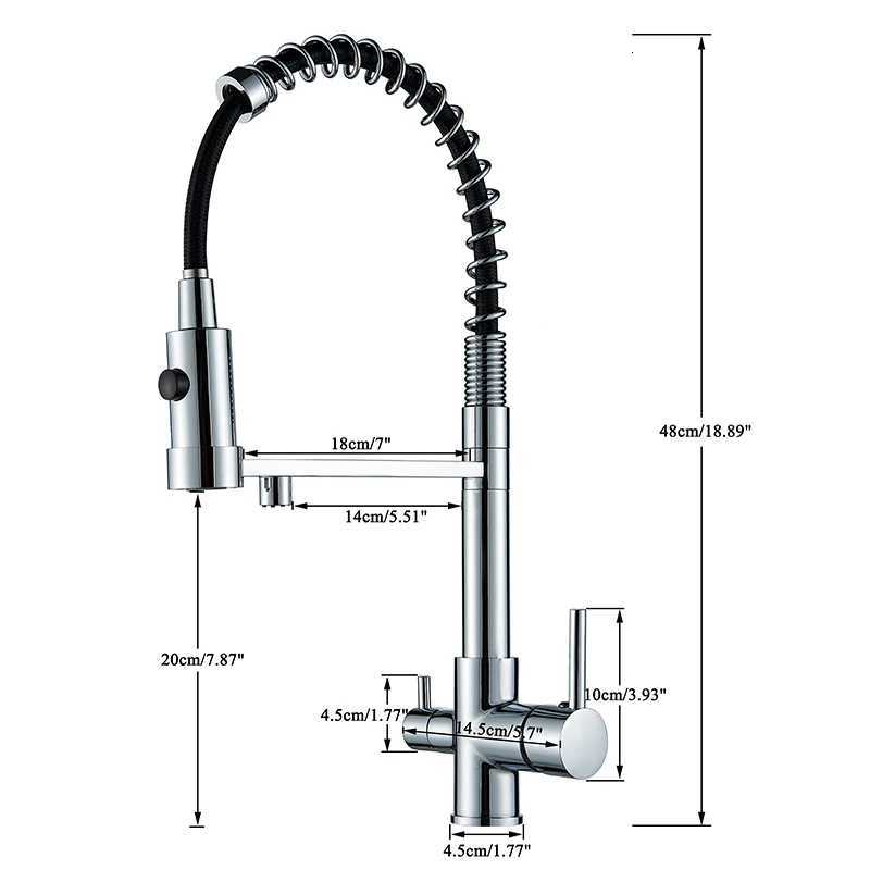 Black Filtered Kitchen Water Filter Kitchen Faucets Dual Spout Filter Faucet Mixer Water ification Water Crane For Kitchen Y251104