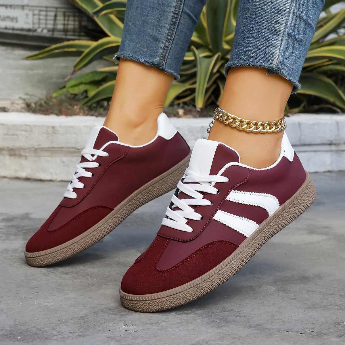 Spring Autumn Platform Sneakers Women Fashion Mixed Colors Lace-Up Sport Shoes Woman Comfortable Non Slip Flat Trainers Female X251104 - view 4