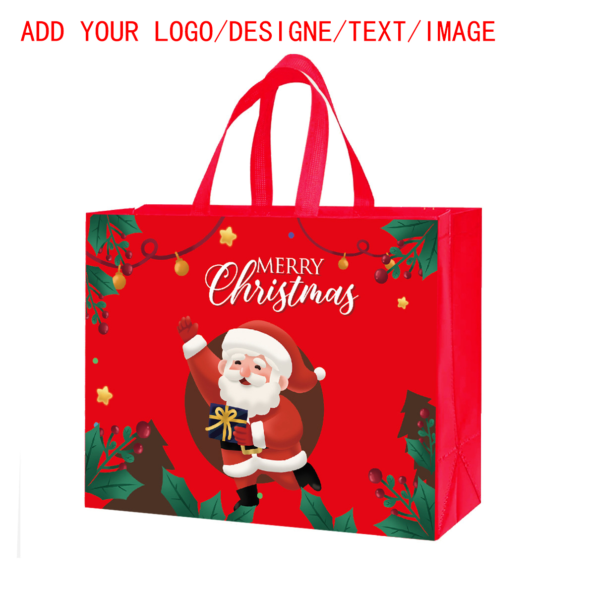 Custom Large Christmas Gift Bags with Handles Reusable Non-Woven Christmas Bags for Presents Wrapping Holiday Xmas Party Favors Supplies Christmas por