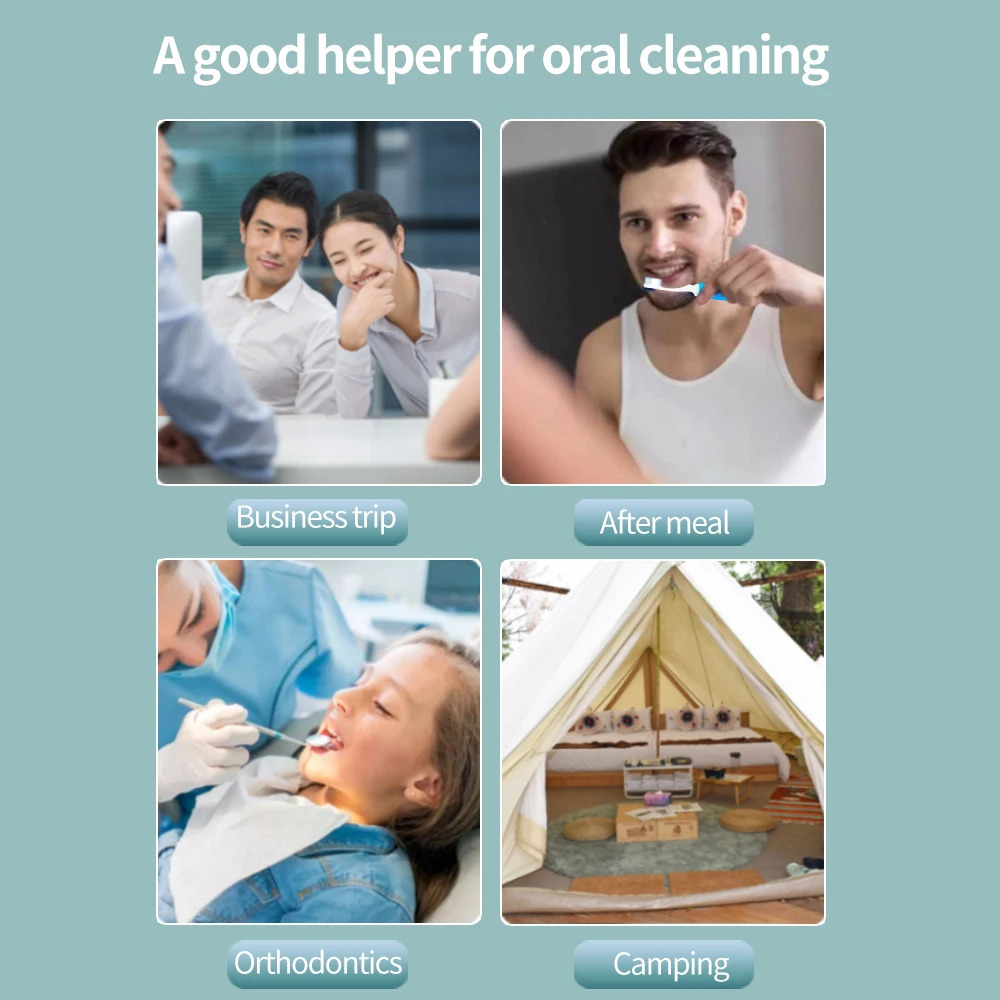 Mini travel toothbrush foldable portable small dental brush adult transparent candy color 250325