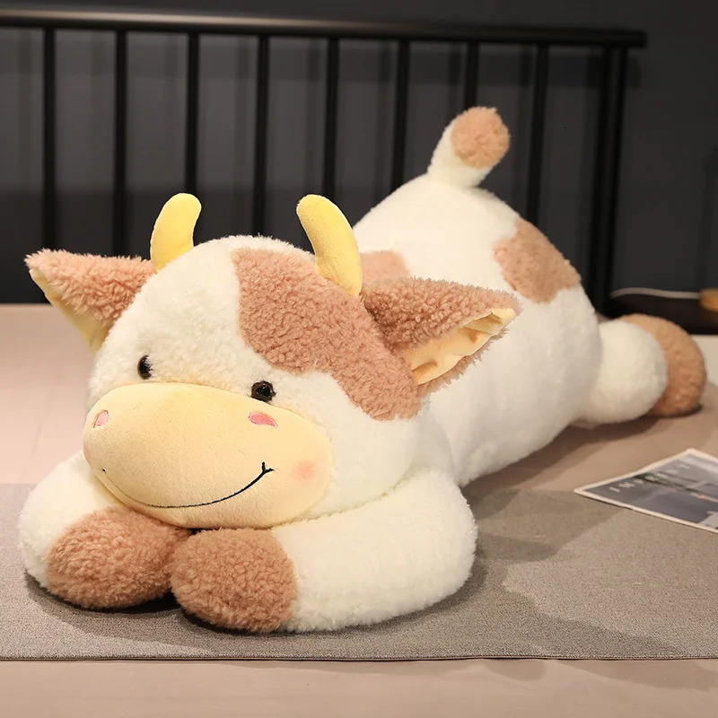1pc 90cm Lovely Milk Cow Plush Toys Cartoon Stuffed Animal Cattle Dolls Sleeping Pillow For Baby Girls Birthday Gifts 251104