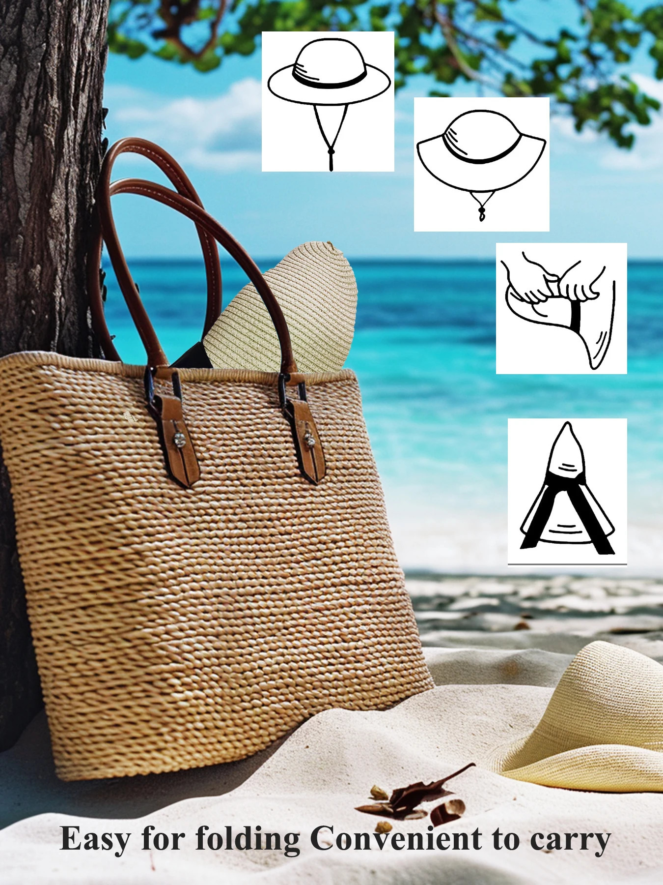 Womens Summer Bowknot Ribbon Straw Hat Wide Brim Sunscreen UV Protect Panama Bonnet Adjustable Foldable Beach Sun Visors Girl 250326