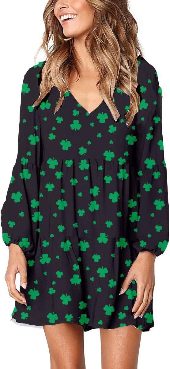 2025 New Fashionable Trendy Casual Loose Long Sleeve Thin Printed Dress for Women