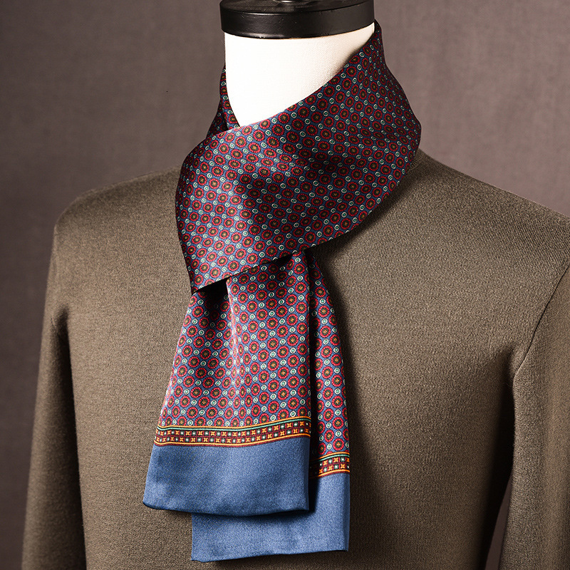 BarryWang Silk Mens Scarf Jacquard Floral Paisley Casual Formal Gold Green Red Blue Purple Gray For Male Wedding Business Party 251013