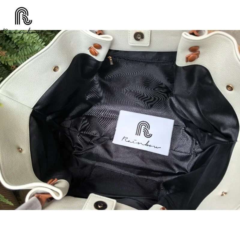 RAINBOW New Leather Large Capacity Niche Brand Design Women's Shoulder Bag Solid High-End Shopping Fashion Ladies Handbag