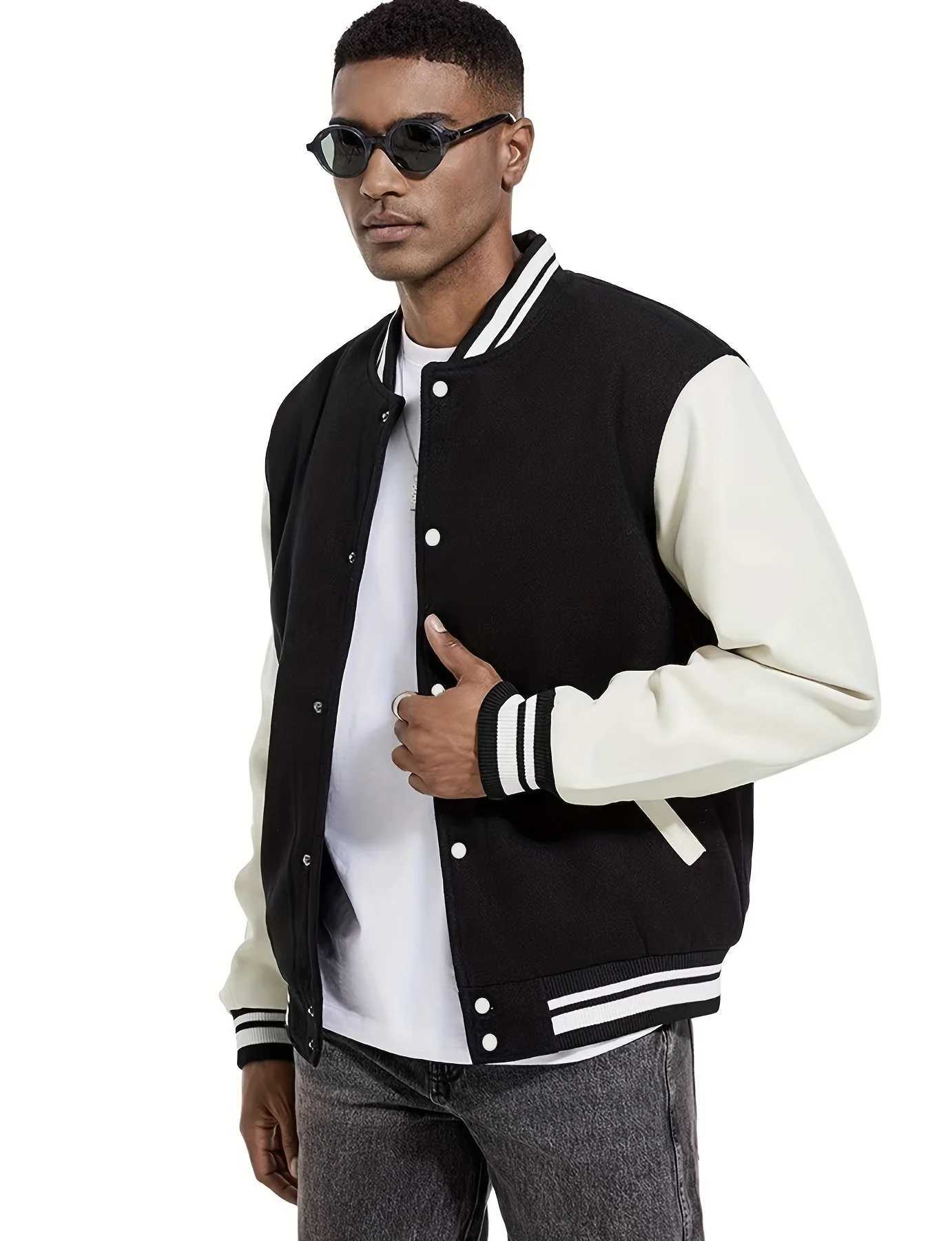 American Retro Mens Classic Striped Contrasting Baseball Jacket Autumn and Winter New Mens and Womens Casual Sports Jacket J251104