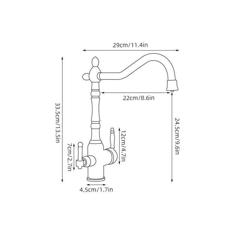 Brass antique light luxury three-in-one e water faucet household sink wash basin hot and cold water faucet splash-proof E1489 Y251104
