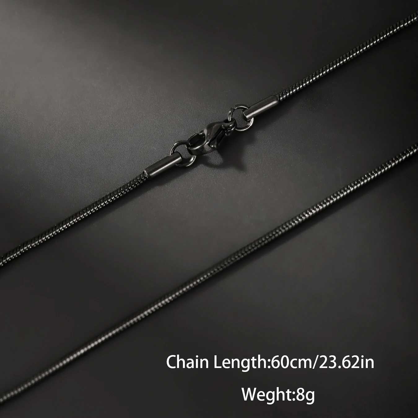 1PC Fashion Minimalism Stainless Steel Black Snake Chain Necklace for Men Women Jewelry Suitable for Daily WearXJ251104