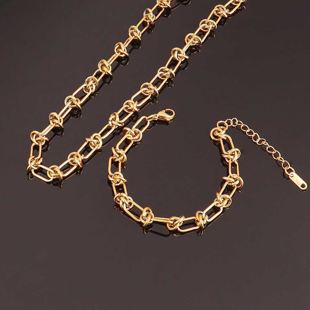 316L Stainless Steel Paperclip Link Chain Necklace For Women Men Summer Beach Knotted Chain Necklace Daily Jewelry Party GiftsXJ251104