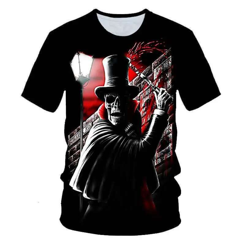 New Summer Men Scary Skull Cool Street Casual 3d Printed T-Shirt Fashion Trend Personality Plus Size O Neck Short Sleeve Top