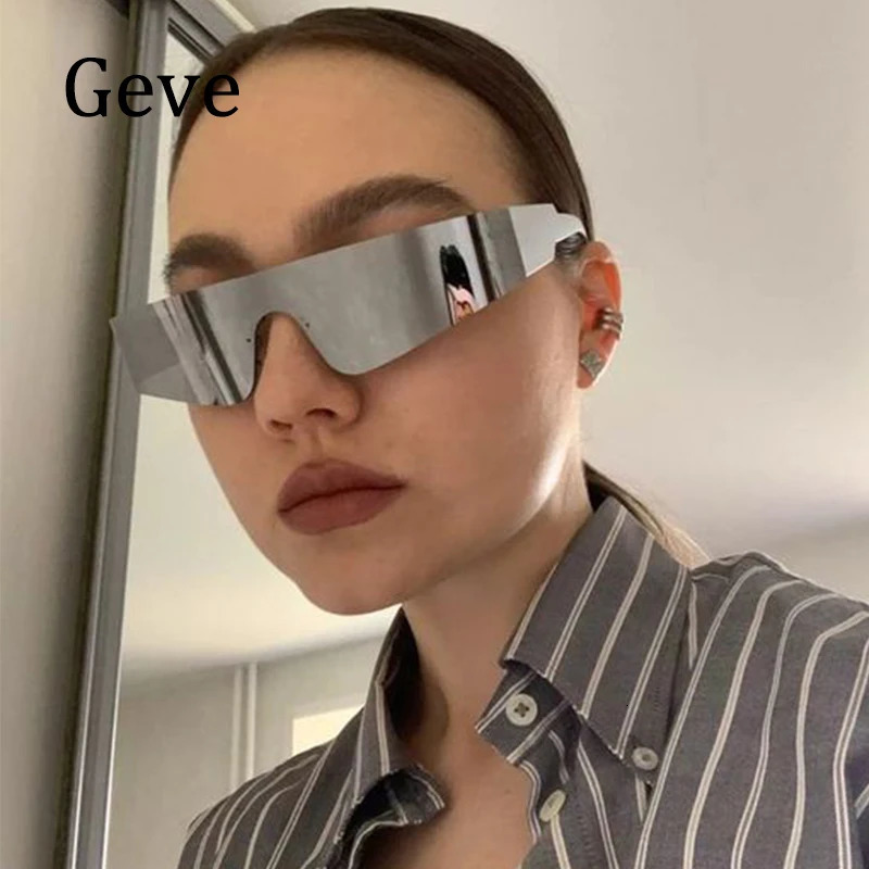 Rimless Sunglasses Women Trendy Steampunk Goggle Shades Sun Glasses Men Hip Hop Female Mirror Eyewear Fashion UV400 251029