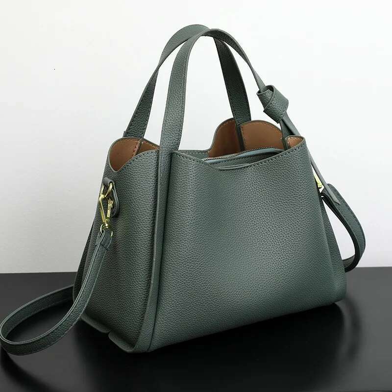 2025 new soft leather women's handbag designer women's vegetable basket premium bag crossbody bag hundred bucket shoulder trendy crossbody b
