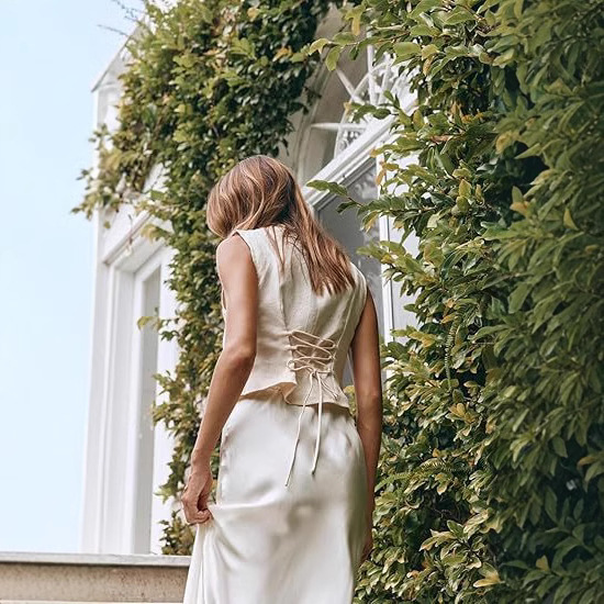 2025 new spicy girl back elastic band positioning large flower single-layer womens vest