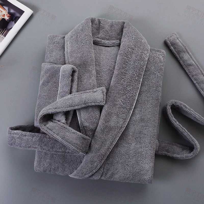 Winter Men 100 Cotton Kimono Bathrobe Gown Lovers Couple Towel Fleece Nightwear Winter Thicken Warm Soft Robe Gown Sleepwear C251104