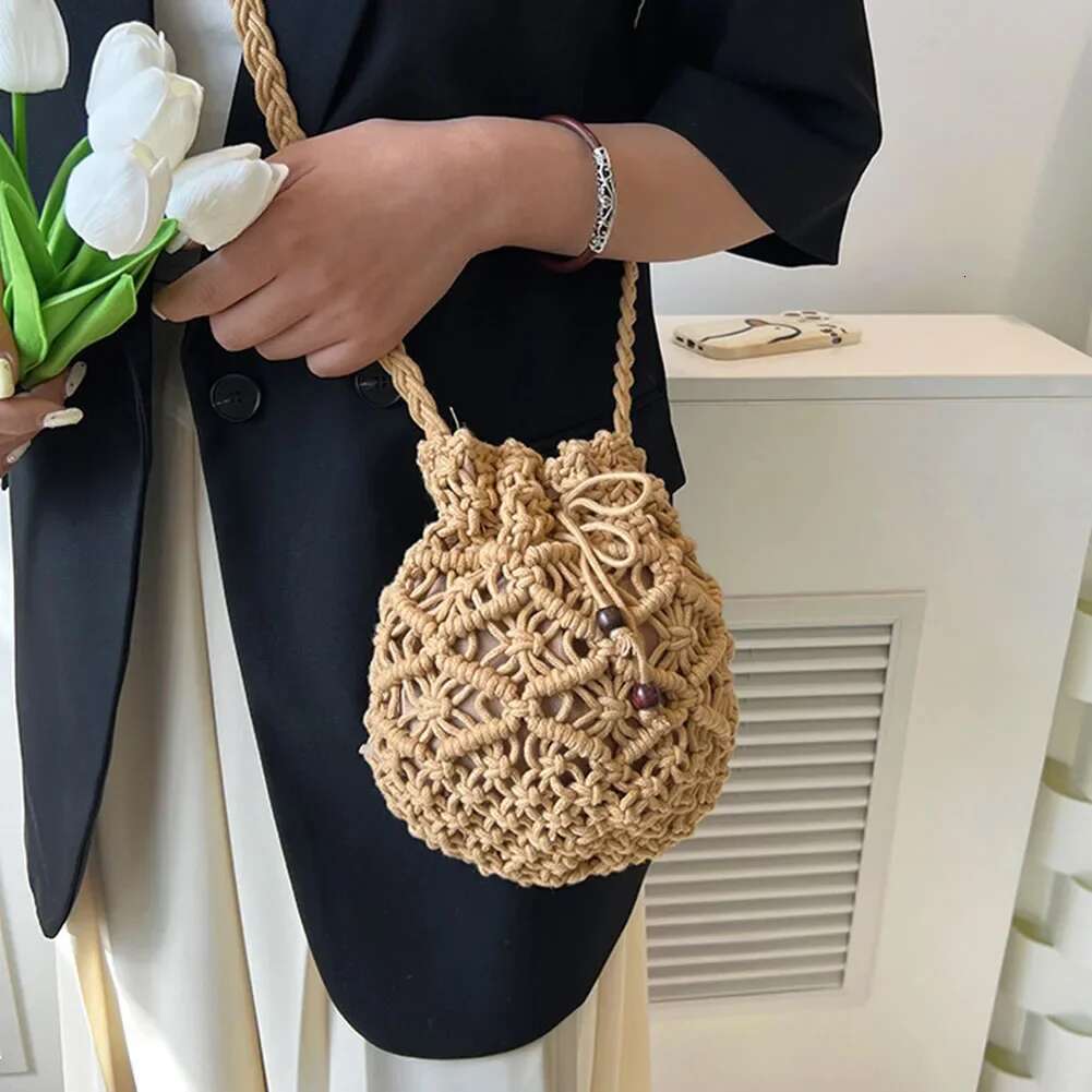 2024 New Summer Fashion Handmade Bucket Bags For Women Shoulder Crossbody Bag Female Handbag