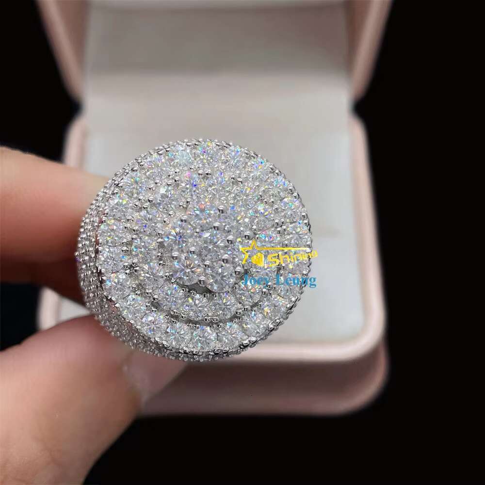 Fashion Styles Pass Diamond Tester Silver Gold Plated VVS Moissanite Dimoand Custom Hip Hop Men Pinky Diamond Iced Out Ring