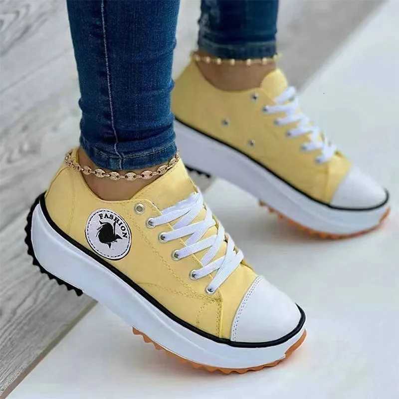 Women Patterned Canvas Sneakers Womens Casual Shoes 2025 Spring Autumn Flat Lace-up Shoes Zapatillas Mujer Chaussure Femme X251104