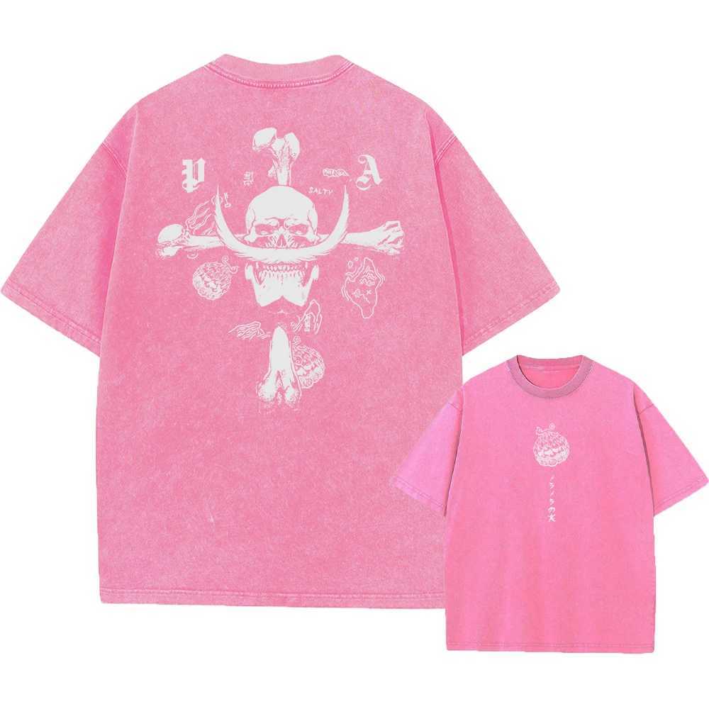 2025 Anime One Piece Luffy Laundry T-shirt Mens Printed Cotton T-shirt Short Sleeve T-shirt Oversized Top Fashion Street Clothing Unisex W250403