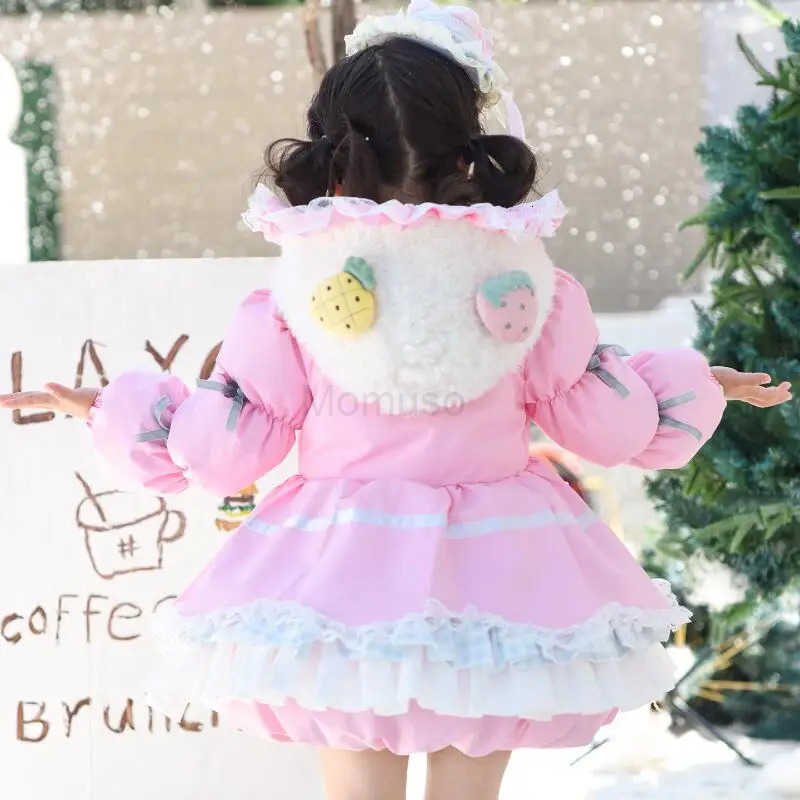 Sanrio My Melody Girl Cinnamoroll Kawaii Lolita Cotton Jacket 2025 Winter New Cartoon Anime Childrens Cartoon Hooded Thick Warm Coat H251104
