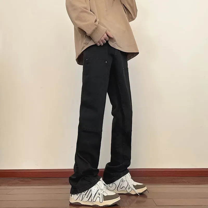 Y2K Streetwear Kpop Flare Jeans Cargo Pants Mens Straight Old Retro Hip Hop Cowboy Trousers Pantalones Hombre 250402