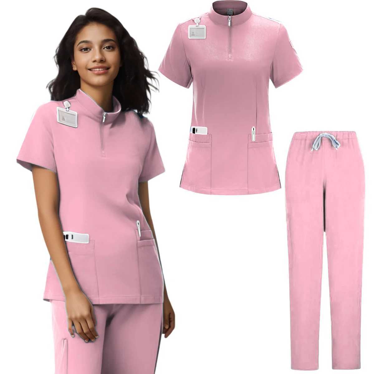 Jogger Suit Doctor Hospital Medical Surgical Uniform Multicolor Women Wear Scrub Set Doctor Workwear Nurse Scrubs Set W251104