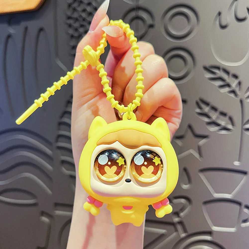 Ins Big Eyes Cute Girl Plush Doll Keychain Student Children Cute Pinch Rebound Bag Pendant C251104