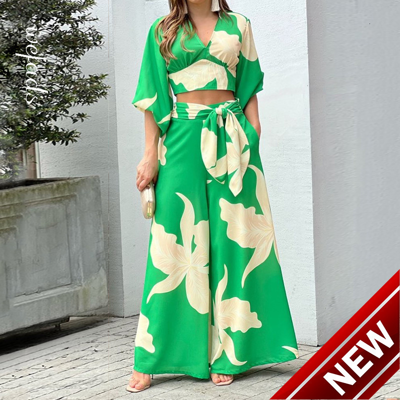 2025 Spring Womens New Printed Street High Waist Sexy Fashion Casual Set