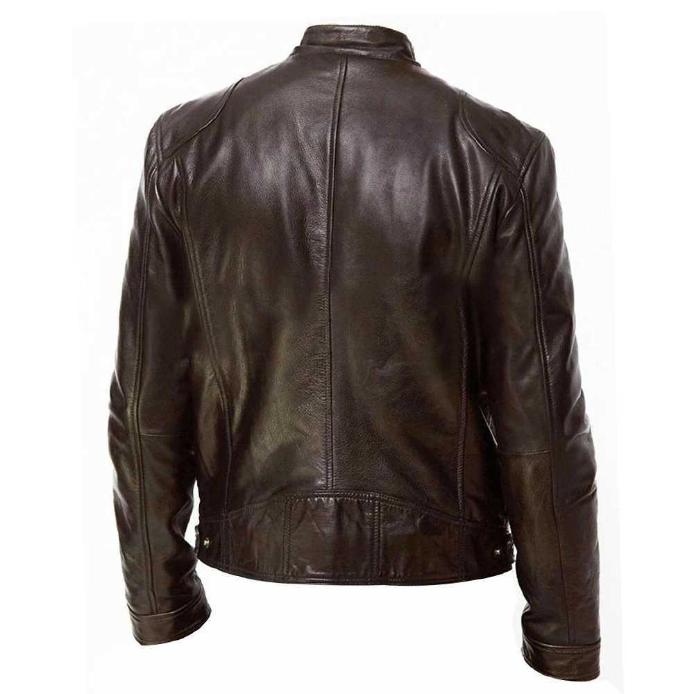 Men Retro Motorcycle Jacket PU Leather Motocross Jacket Chaqueta Moto Spring Autumn Motorbike Riding Jacket Protective Gear J251103