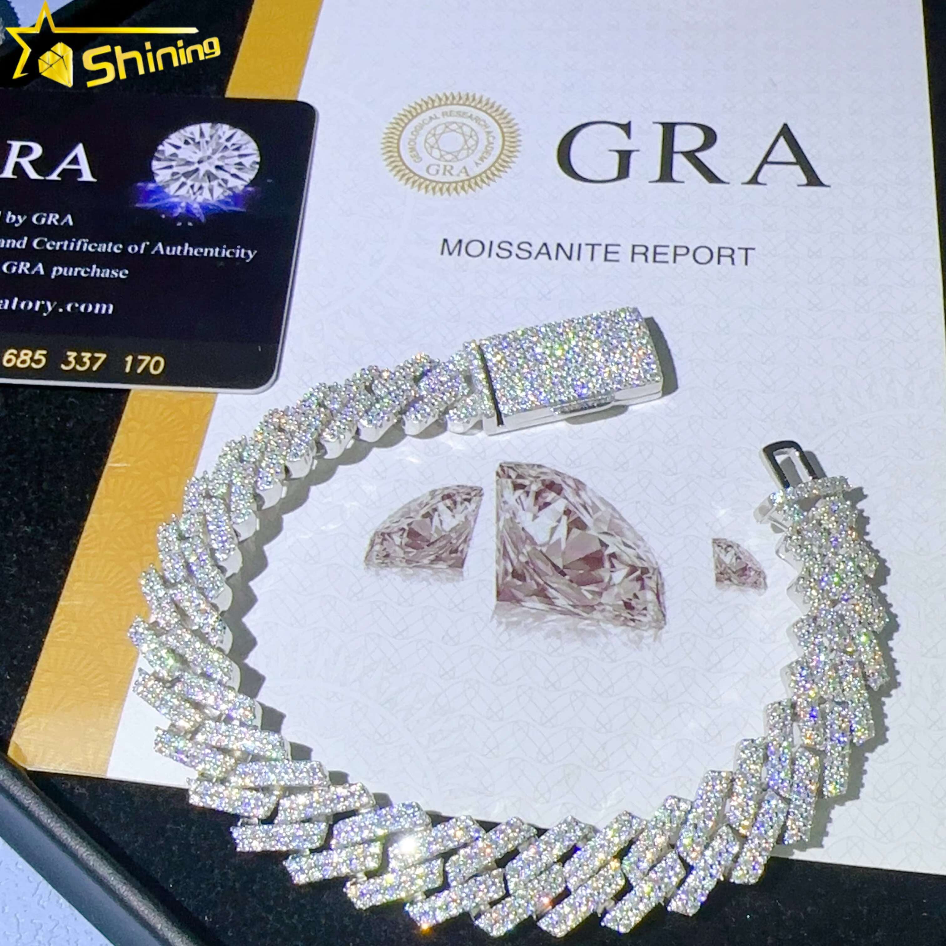 Hip Hop Jewelry Iced Out Moissanite Cuban Link Chain 12mm Fashion Men Jewelry Cuban Necklace Bracelet