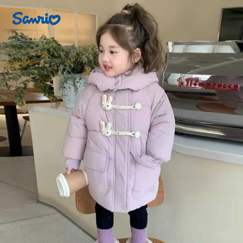 Sanrio 2025 Winter Fleece-Lined Thickened Cotton Coat for Toddler Kids Girls Stylish Warm Outdoor Jacket with Hood H251104