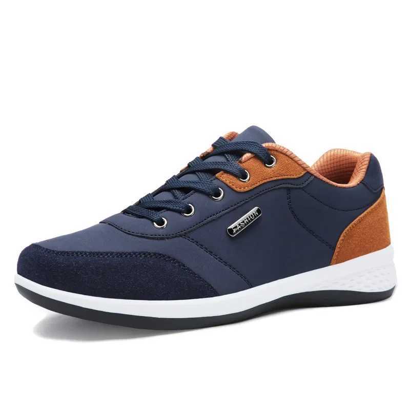 Fashionable mens sports shoes leather casual shoes lace mens shoes lightweight vulcanized shoes walking sports shoes Zapatillas Hombre Z250403