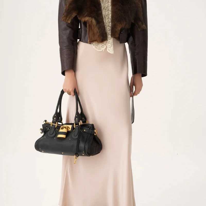 PADDINGTON BAG Womens Uni Bag Fashionable Top Handle Tote Bag with Golden Lock Luxury Design Shoulder Handbags for Ladies X251104