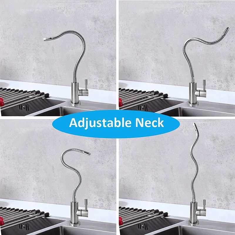 Universal Gooseneck Water ifier Faucet Rrse Osmosis Drinking Water Filter Faucet Stainless Steel ible Kitchen Tap 1/4 Y251104