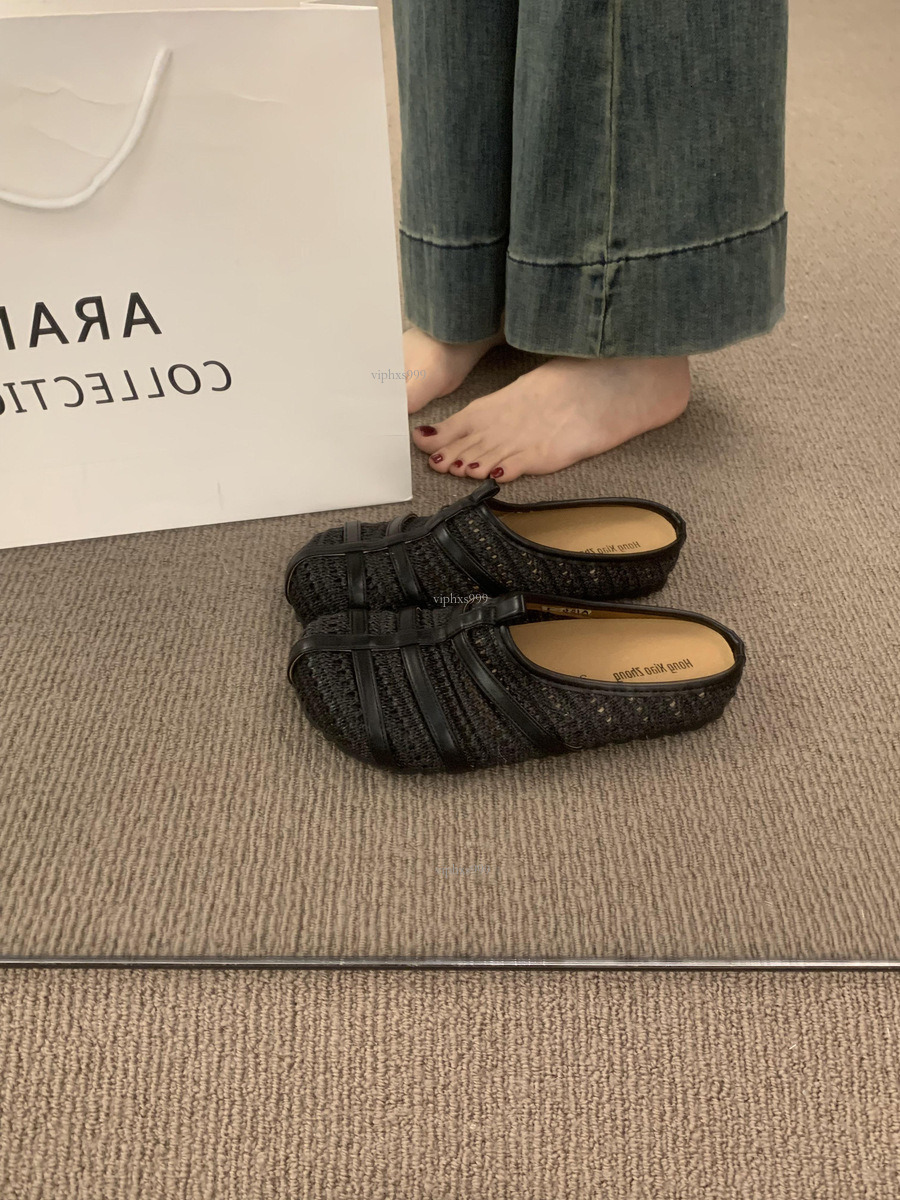 New Designer Sandals With Free Shipping Summer New Fashionable Woven Roman Sandals With Simple And High-end Genuine Leather Hollow Out Outer Half Drag