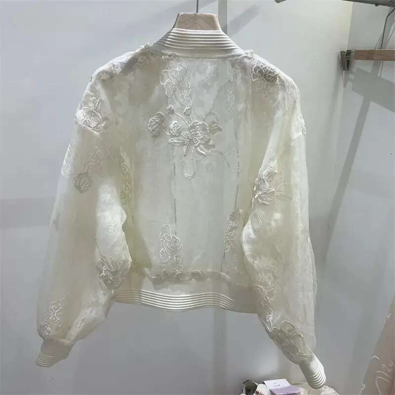 Neploe Chinese Style Beading O-Neck Jackets 2025 New Long Sleeve Tops Mujer Y2k Embroidery Sun Protection Coat Women