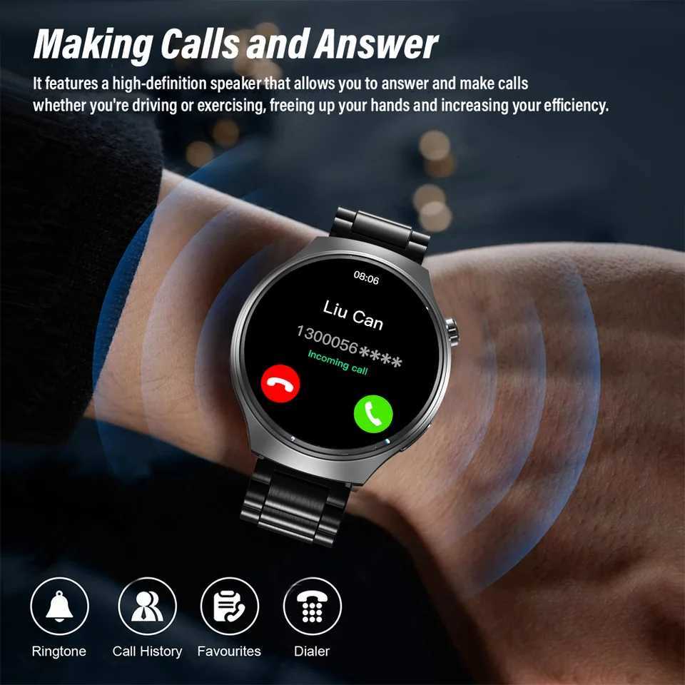 GL Wear 2025 New Mens Smart Watch HD Display Health Tracking Bluetooth Calling Voice Assistant Sports SmartwatchT251104
