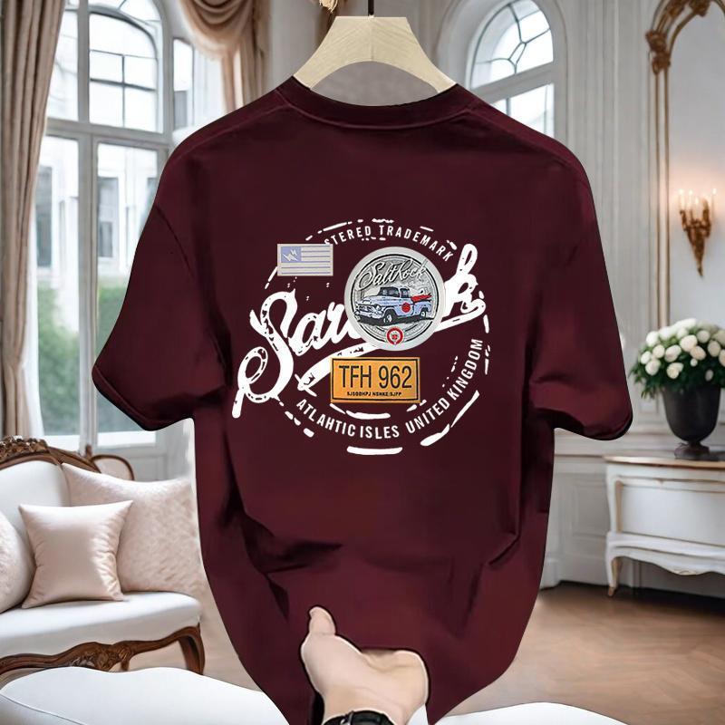 Men's Short Sleeve Designer T-shirt T-shirt 2024 Summer New Men's Trendy Casual Korean Style Pure Cotton Round Neck Printed Short Sleeve T-s