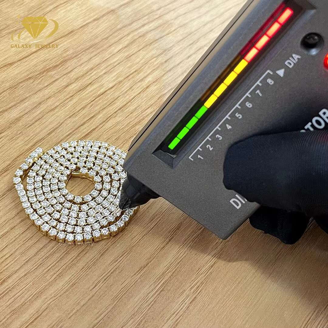 Iced Out Moissanite Chain 100% Pass Diamond Tester Real 925 Silver Mounting Lab Grown Moissnanite Diamond Tennis Bracelet