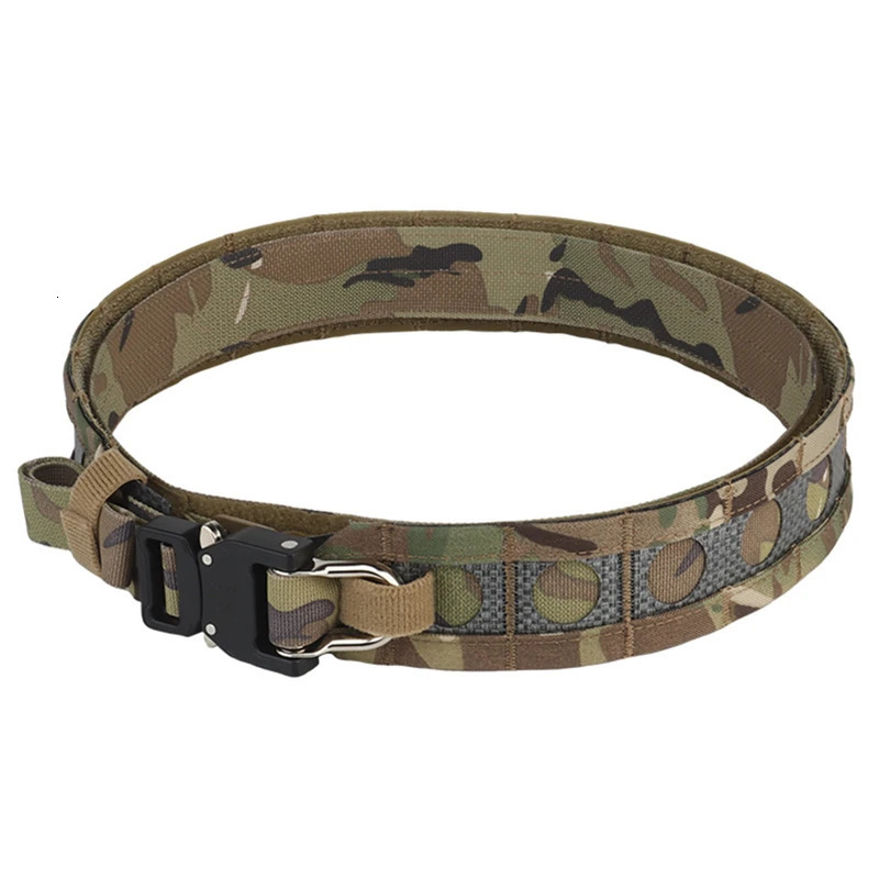 Bison Belt 2 Layer Quick Detach Metal Buckle Battle Belt Lightweight MOLLE Hunting Airsoft Waistband Equipment 250403