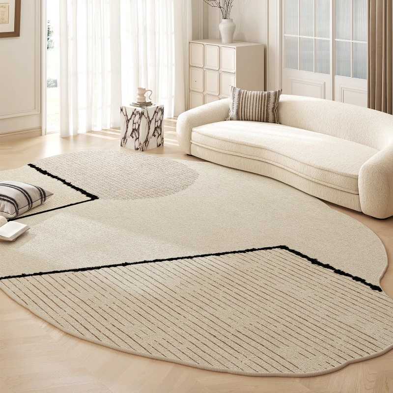 Irregar Style Carpets for Living Ro Fluffy Soft Floor Mat Light Luxury Bedro Decor Line Carpet Thick Study Plush Rug C251104