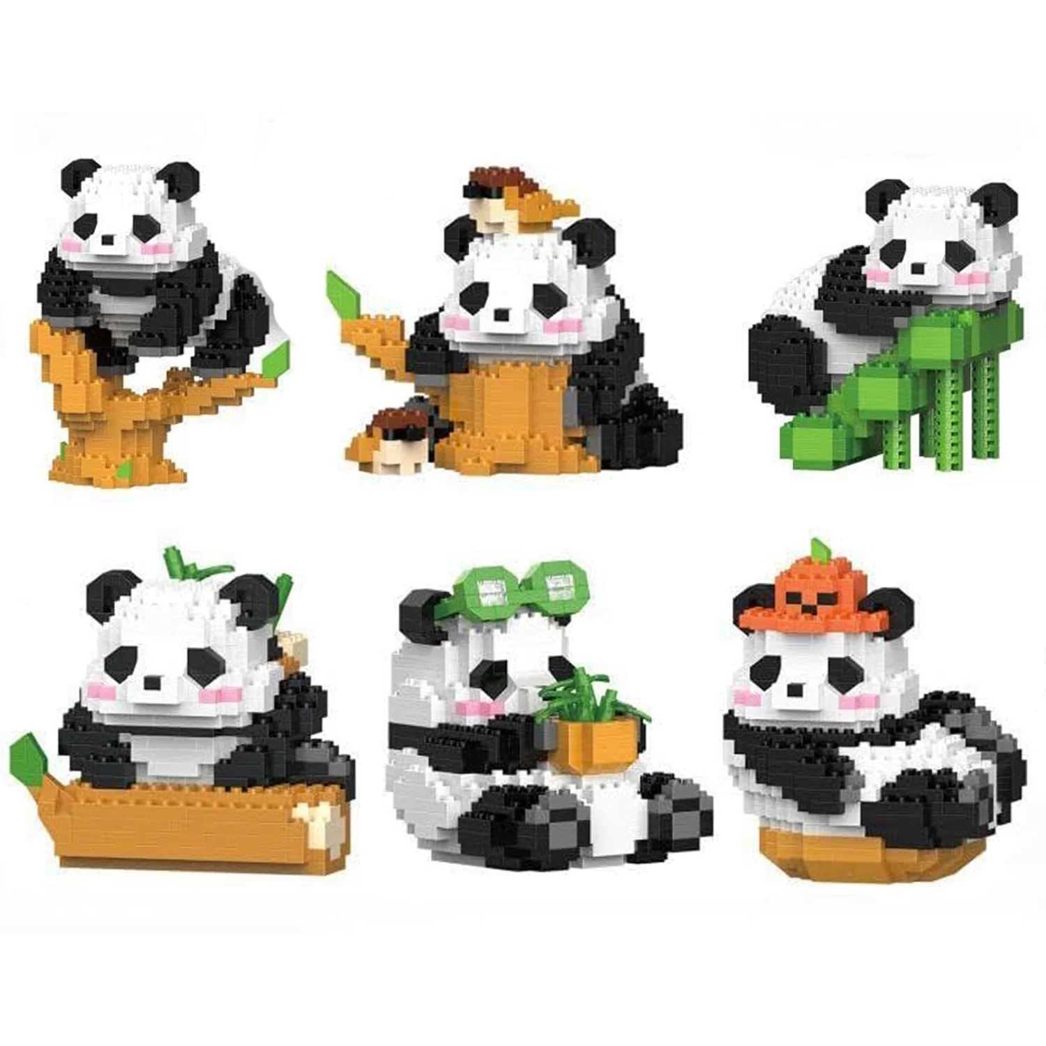 Mini Building Blocks Panda Sets Micro Nano Bricks Perfect Party Favors for Teenagers Cute Micro Mini Panda Building Bricks C251104